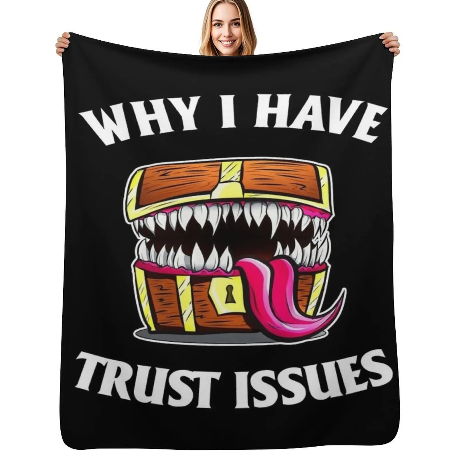 Mimic chest Why i have trust issues Throw Blanket Outdoor Soft Blanket for Picnic Beach Camping
Mimic chest Why i have trust issues Throw Blanket Outdoor Soft Blanket for Picnic Beach Camping