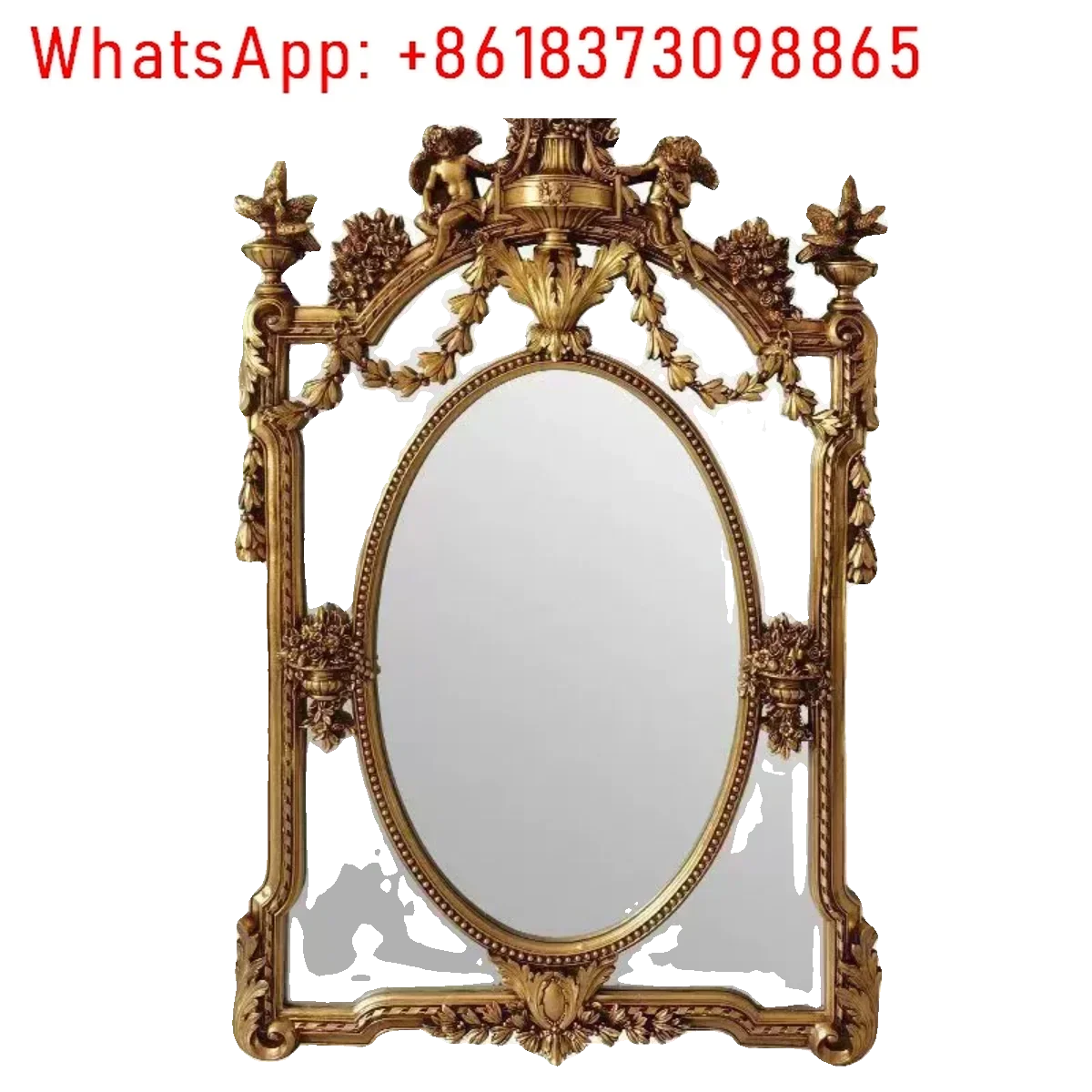 European-Style Retro Fireplace Decorative Mirror Angel Carving French Carved Wall Hanging Villa Corridors Hallway Mirror 
European-Style Retro Fireplace Decorative Mirror Angel Carving French Carved Wall Hanging Villa Corridors Hallway Mirror