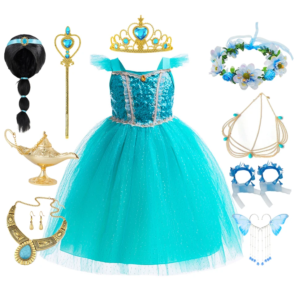 Jasmine Dress For Girl AladdinMagic Lamp Cosplay Costume for Children Kids Carnival Birthday Prom Gown
Jasmine Dress For Girl AladdinMagic Lamp Cosplay Costume for Children Kids Carnival Birthday Prom Gown
