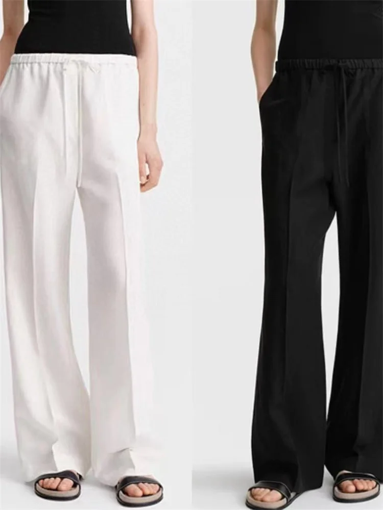 2 Colors Fashion Ladies Pocket Logo Embroidery Wide Leg Trousers 2024 New Women Waist Drawstring Casual Pants
2 Colors Fashion Ladies Pocket Logo Embroidery Wide Leg Trousers 2024 New Women Waist Drawstring Casual Pants