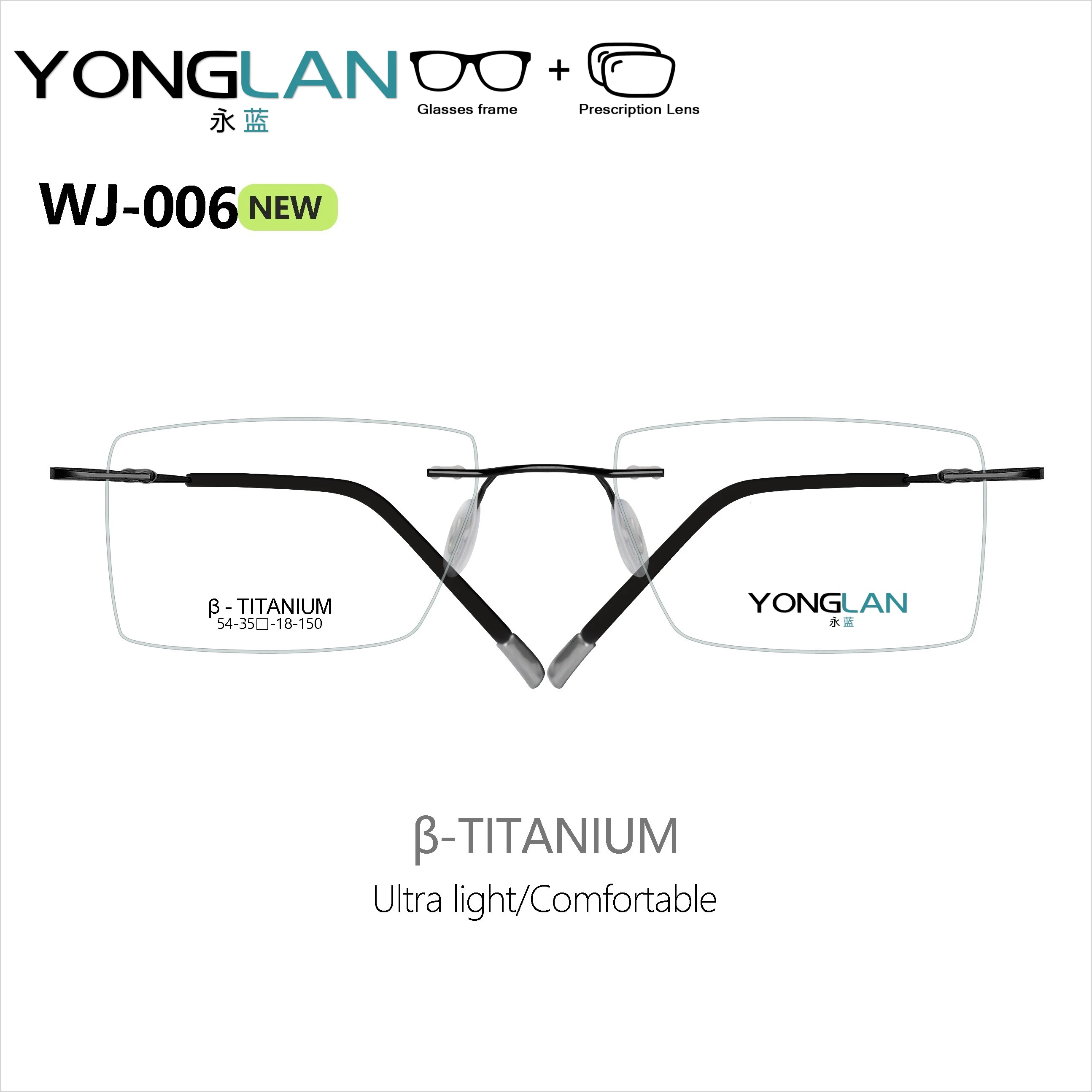 YONGLAN Prescription Glasses Titanium Rimless Eyeglasses Men Women Myopia Hyperopia Reading Eyewear Customized Progressive 006
YONGLAN Prescription Glasses Titanium Rimless Eyeglasses Men Women Myopia Hyperopia Reading Eyewear Customized Progressive 006