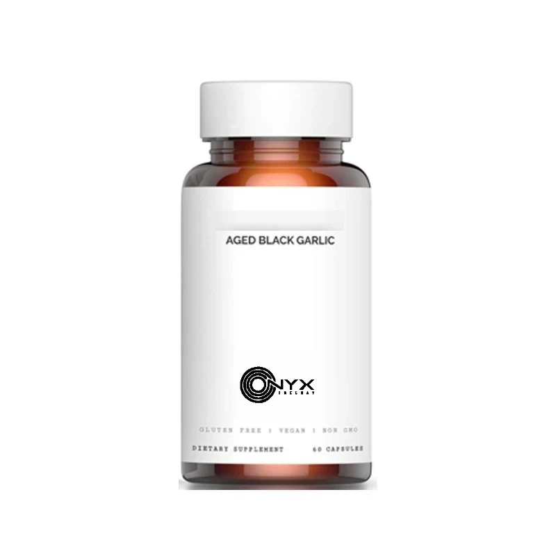 Aged Black Garlic Capsules - Less Odor, 60 Capsules - Allium Sativum Supplement
Aged Black Garlic Capsules - Less Odor, 60 Capsules - Allium Sativum Supplement