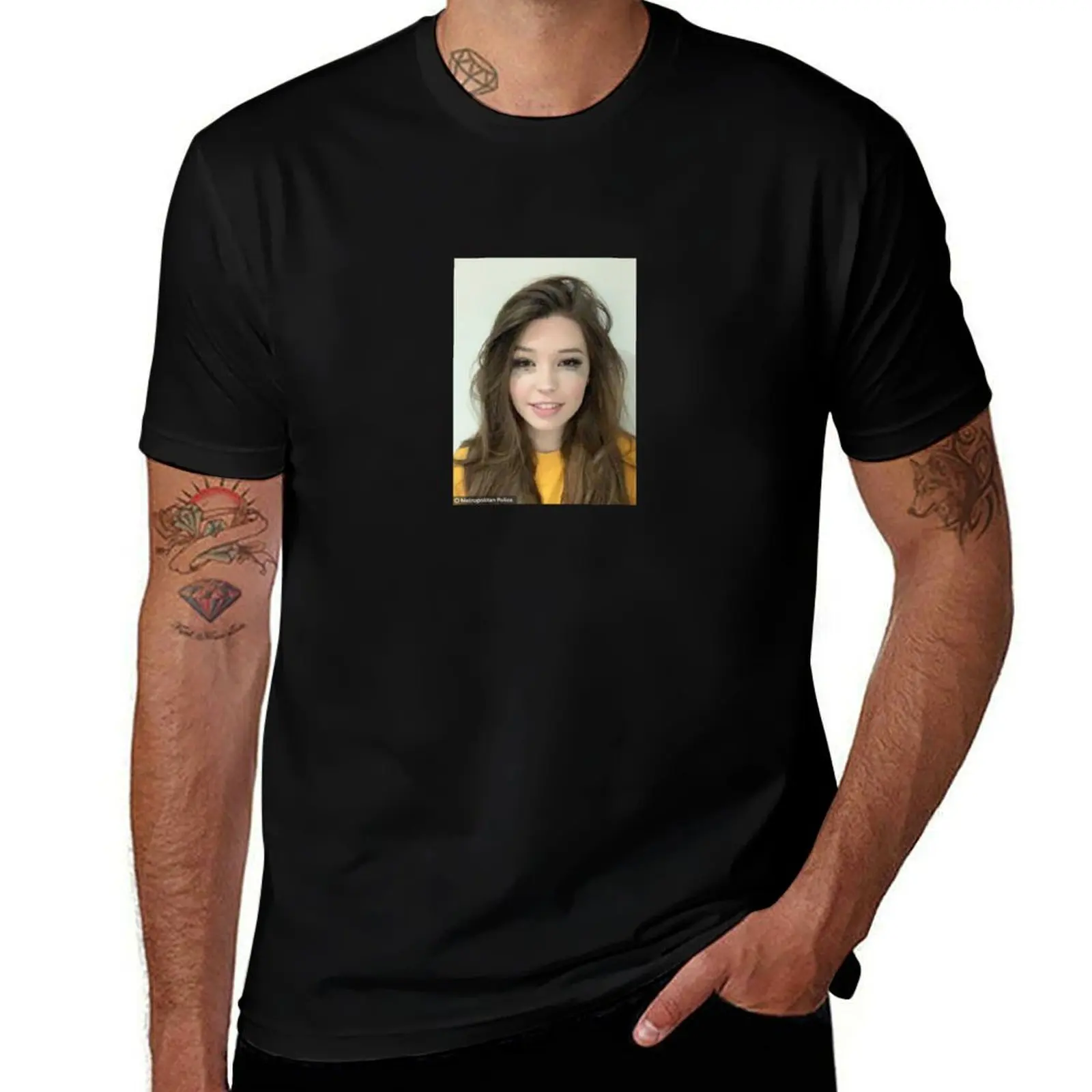 Belle Delphine Mugshot T-Shirt Fashion Casual Short Sleeve Top
Belle Delphine Mugshot T-Shirt Fashion Casual Short Sleeve Top