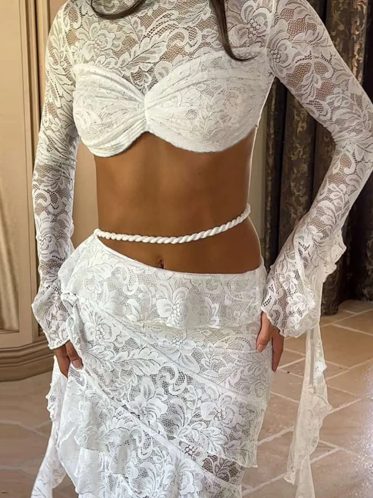 Whatiwear, сексуальный прозрачный комплект из 2 предметов, женские оборки, лента, пупок, открытые топы + многоуровневые длинные юбки, элегантные наряды для выпускного вечера
Whatiwear, сексуальный прозрачный комплект из 2 предметов, женские оборки, лента, пупок, открытые топы + многоуровневые длинные юбки, элегантные наряды для выпускного вечера