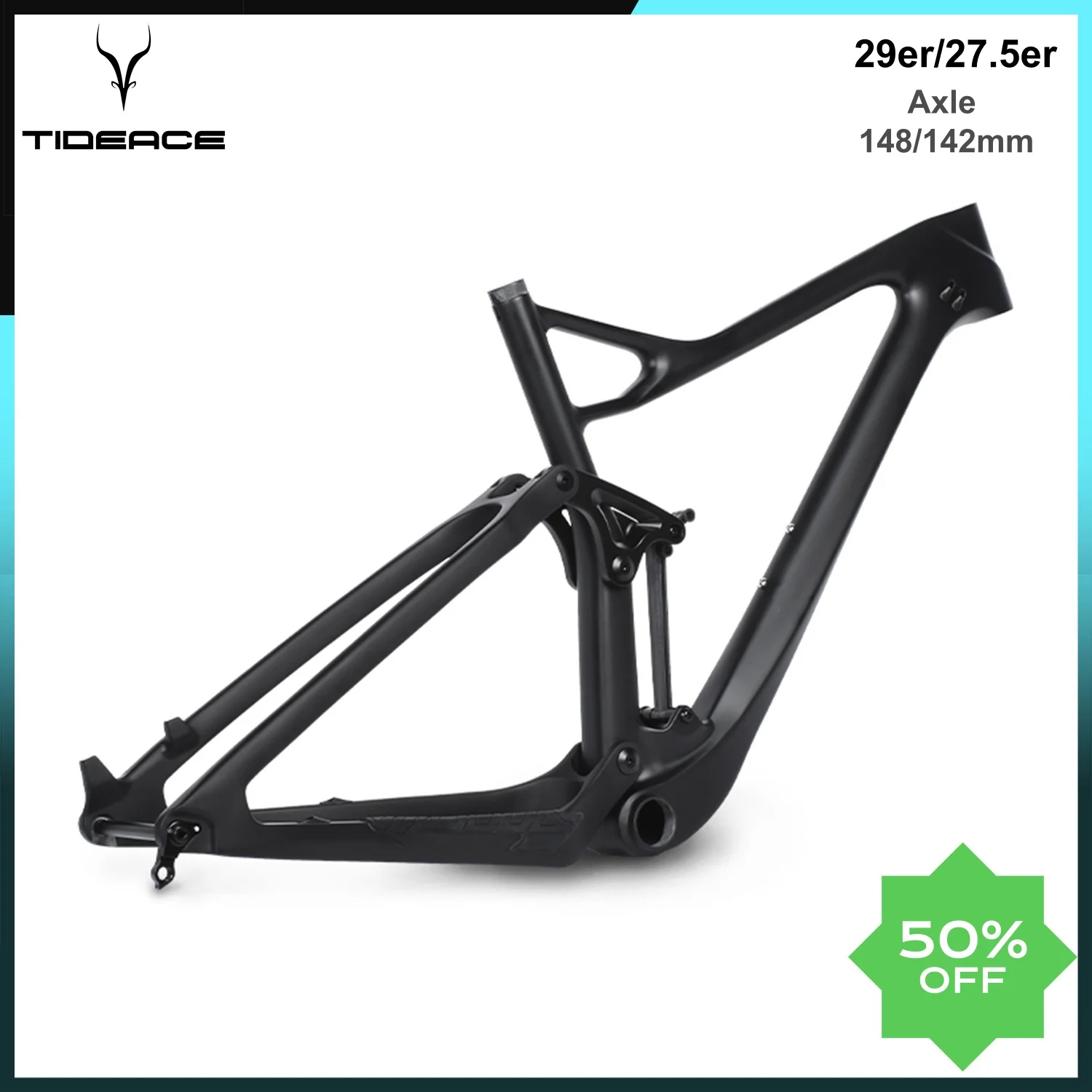 29er 27.er 148mm XC Suspension MTB Carbon Frame Tideace Max 3.0'' Tire Mountain Bike Frame Boost Suspension Frame 148mm
29er 27.er 148mm XC Suspension MTB Carbon Frame Tideace Max 3.0'' Tire Mountain Bike Frame Boost Suspension Frame 148mm