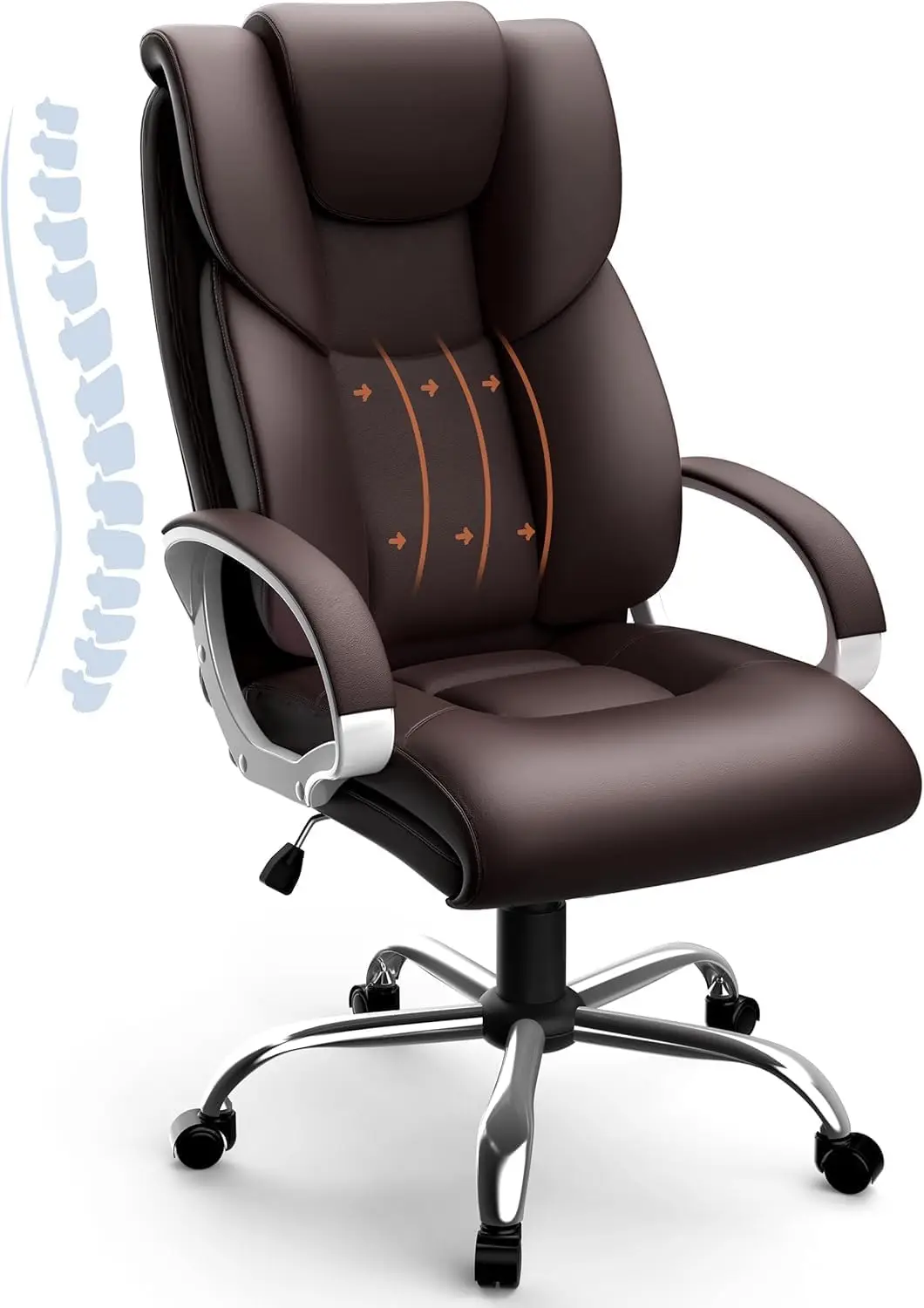 Office Chair, Leather Executive Chair Ergonomic Home Office Chairs Heavy Duty, High Ba Computer Gaming Chair With Arm Padded,
Office Chair, Leather Executive Chair Ergonomic Home Office Chairs Heavy Duty, High Ba Computer Gaming Chair With Arm Padded,