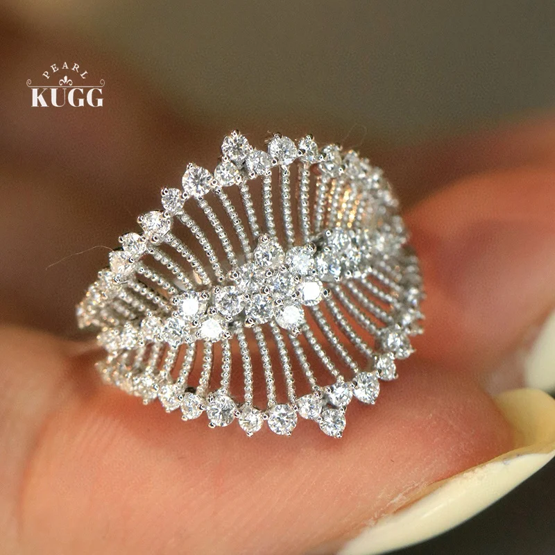 KUGG 100% кольца из белого золота 18 карат, женское обручальное кольцо с настоящим натуральным бриллиантом 0,76 карата, романтический кружевной дизайн, ювелирные изделия для вечеринок
KUGG 100% кольца из белого золота 18 карат, женское обручальное кольцо с настоящим натуральным бриллиантом 0,76 карата, романтический кружевной дизайн, ювелирные изделия для вечеринок