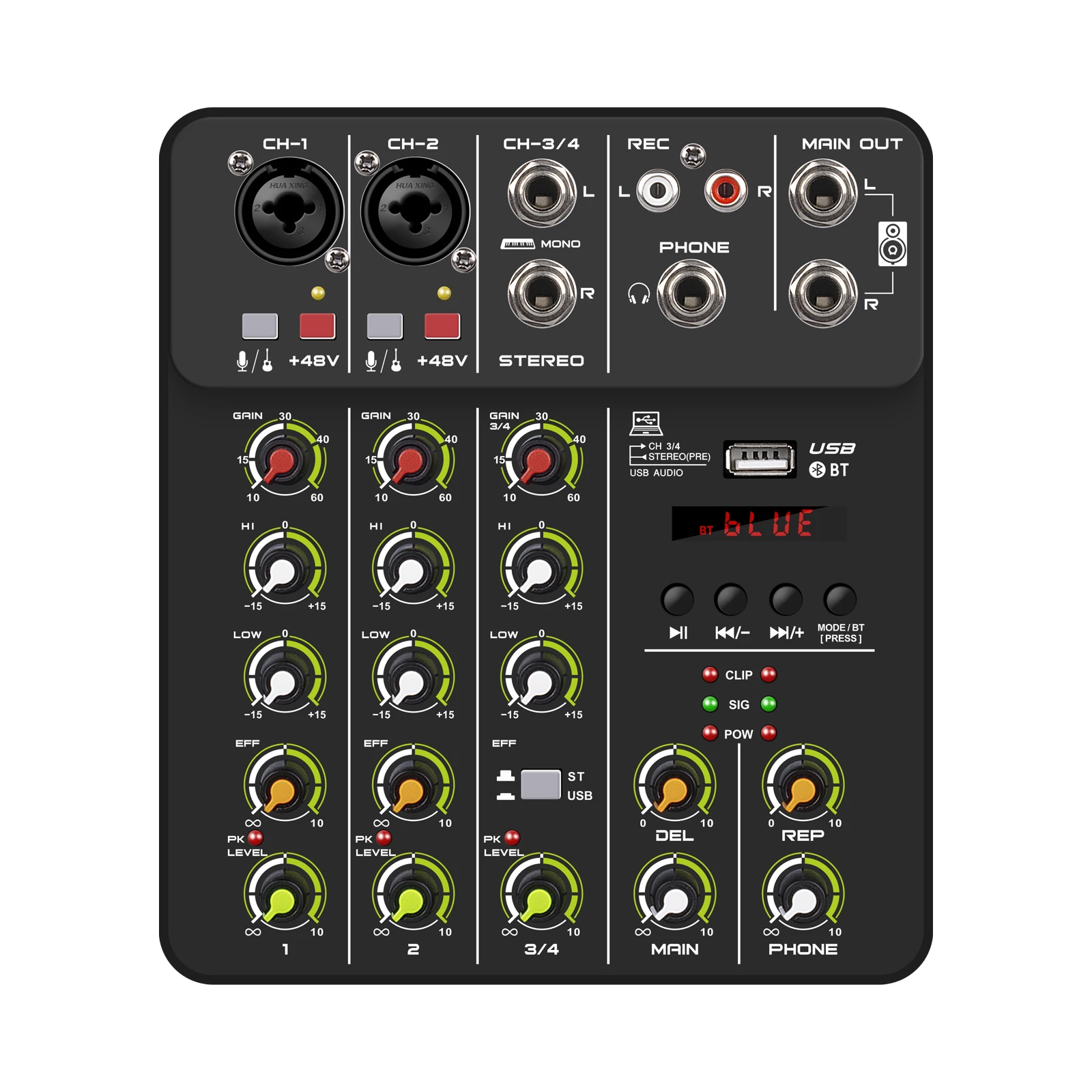 Multi-Purpose Stereo 48V Mini USB Interface Audio Amplifier Mixer Home DJ Karaoke Computer Recording Sound BT Console Mixing
Multi-Purpose Stereo 48V Mini USB Interface Audio Amplifier Mixer Home DJ Karaoke Computer Recording Sound BT Console Mixing