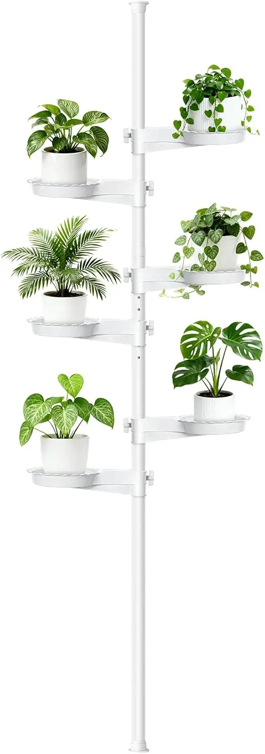 6-Tier Tension Rod Plant Stand for Hanging Plants Indoor, Floor to Ceiling Plant Pole with 6 Trays, White
6-Tier Tension Rod Plant Stand for Hanging Plants Indoor, Floor to Ceiling Plant Pole with 6 Trays, White