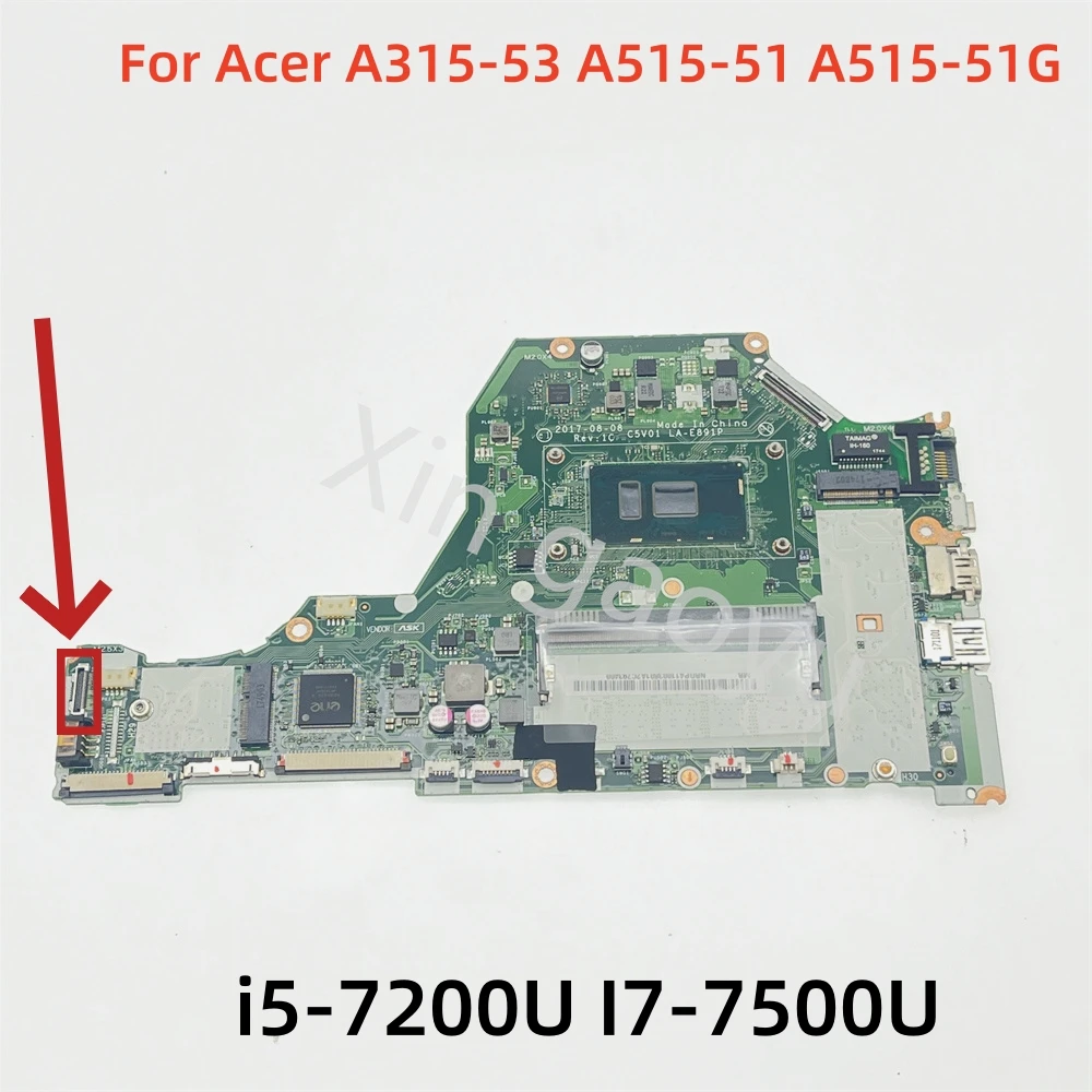 Оригинальная материнская плата для ноутбука Acer A315-53 A515-51 A515-51G LA-E891P i5-7200U I7-7500U, 100% тест, идеальный
Оригинальная материнская плата для ноутбука Acer A315-53 A515-51 A515-51G LA-E891P i5-7200U I7-7500U, 100% тест, идеальный