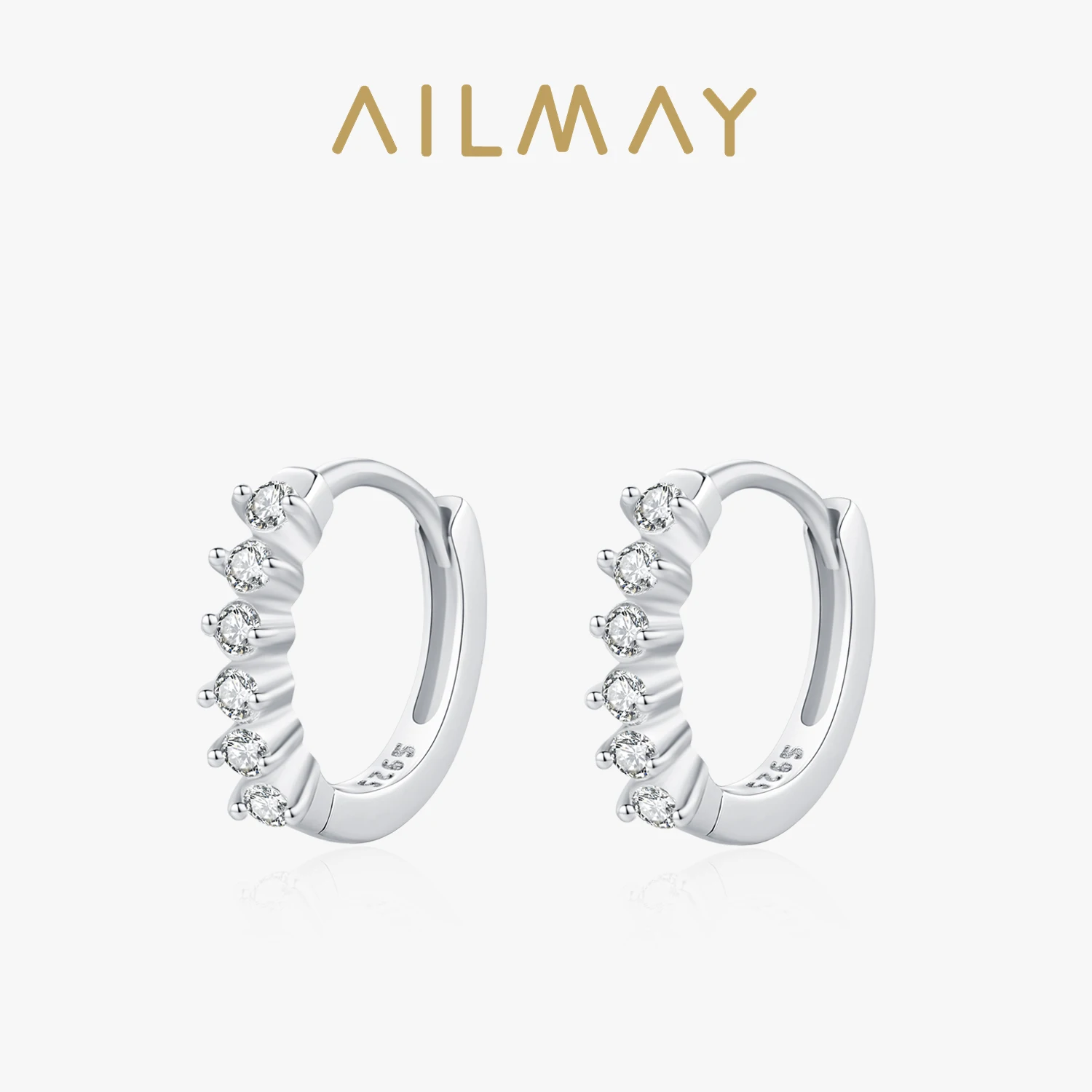 Ailmay стерлингового серебра 925 пробы, классические сверкающие прозрачные серьги-кольца с цирконом для женщин, повседневная одежда и подарки
Ailmay стерлингового серебра 925 пробы, классические сверкающие прозрачные серьги-кольца с цирконом для женщин, повседневная одежда и подарки