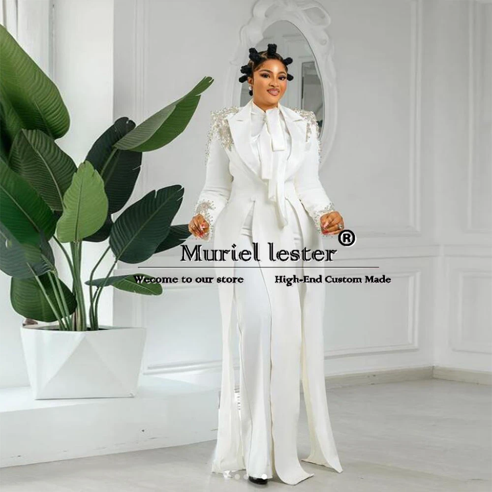 Luxury Women Pants Suit 2 Piece Set (Split Long Blazer+Trousers) Crystals Beading Wedding Tuxedo Formal Party Tailored Clothing
Luxury Women Pants Suit 2 Piece Set (Split Long Blazer+Trousers) Crystals Beading Wedding Tuxedo Formal Party Tailored Clothing