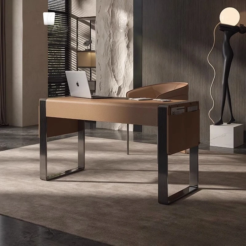 Italian minimalist desk study home saddle leather high-end desk designer modern simple office computer desk
Italian minimalist desk study home saddle leather high-end desk designer modern simple office computer desk