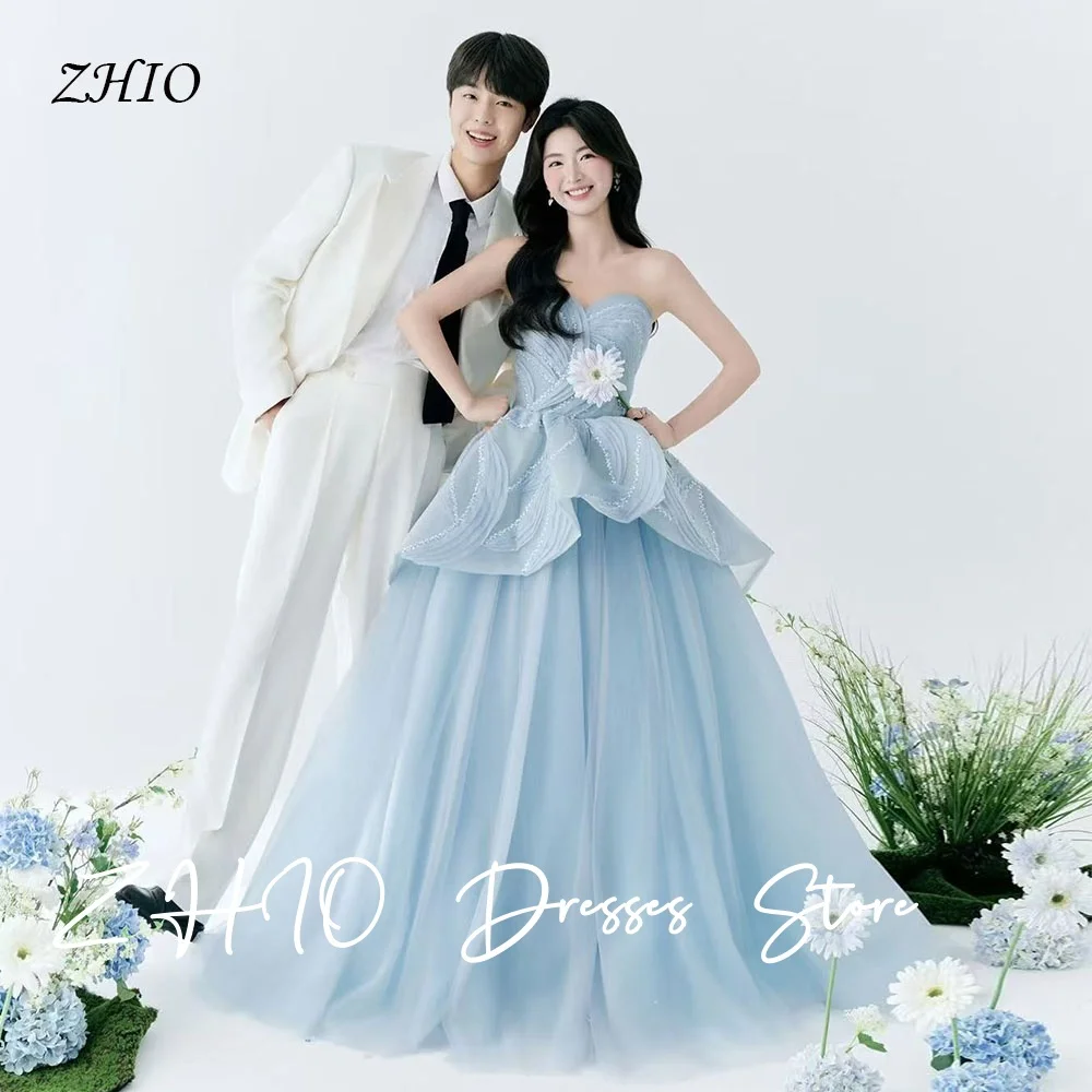 ZHIO Sweet Blue Wedding Dress Beading Strapless A-Line Tiered A-Line Tulle Korea Photo Shoot Bridal Gown Customized Elegant
ZHIO Sweet Blue Wedding Dress Beading Strapless A-Line Tiered A-Line Tulle Korea Photo Shoot Bridal Gown Customized Elegant