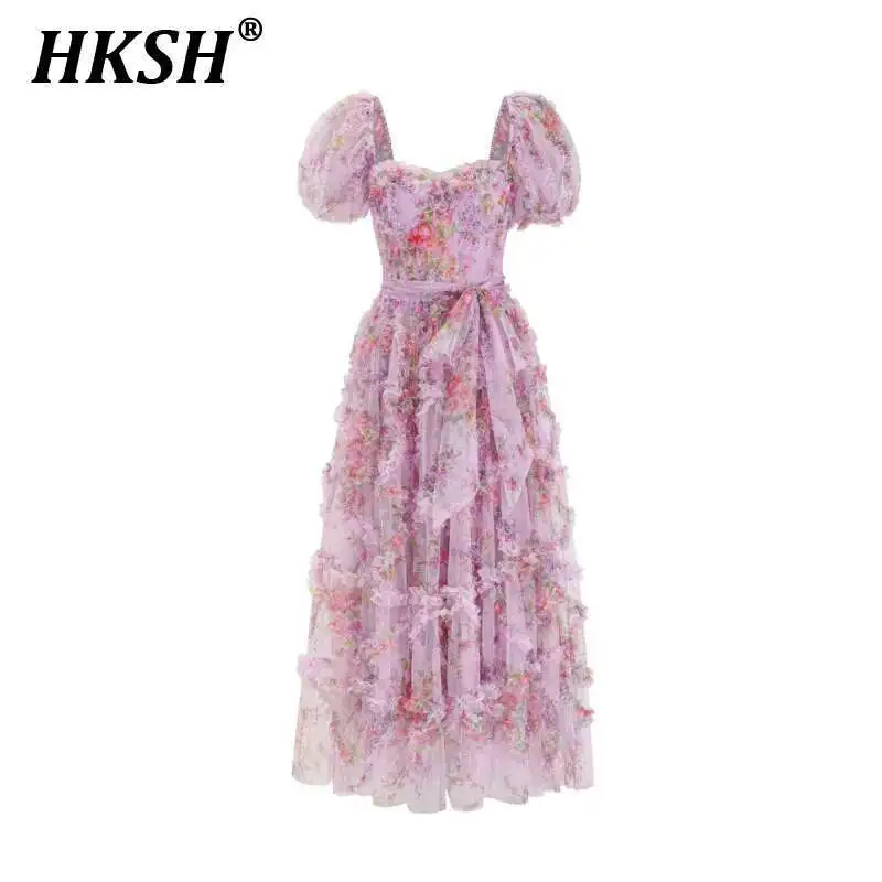 HKSH 2025 Women's Sweet Fresh Puff Sleeve Long Skirts Edible Flower Print Mesh Seaside Tourist Fairy Elegant A-line Dress HK3714
HKSH 2025 Women's Sweet Fresh Puff Sleeve Long Skirts Edible Flower Print Mesh Seaside Tourist Fairy Elegant A-line Dress HK3714