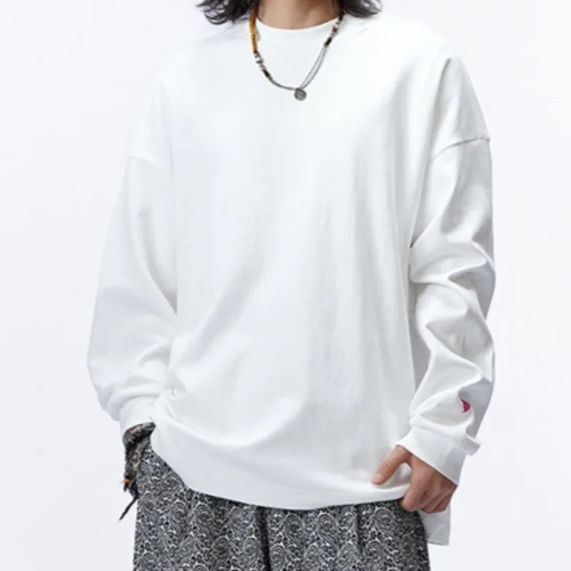 Men's Clothing Simple Cuff Embroidery Full Sleeve T-shirts Loose White Color Top for Man
Men's Clothing Simple Cuff Embroidery Full Sleeve T-shirts Loose White Color Top for Man