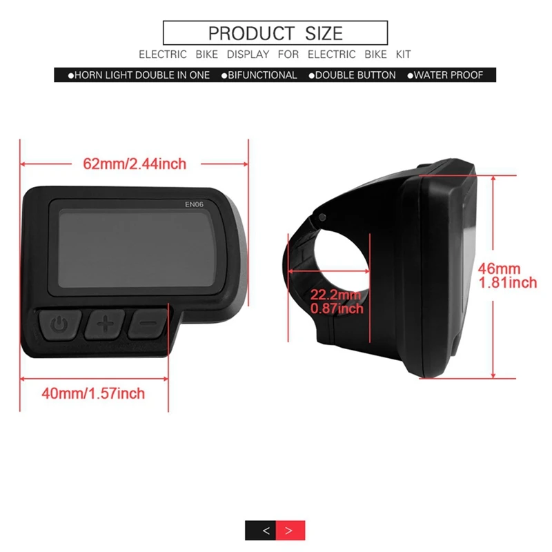Дисплей для электронного велосипеда LCD-EN06 Дисплей 24 В 36 В 48 В с USB-дисплеем скорости мощности Водонепроницаемая вилка для электронного велосипеда
Дисплей для электронного велосипеда LCD-EN06 Дисплей 24 В 36 В 48 В с USB-дисплеем скорости мощности Водонепроницаемая вилка для электронного велосипеда