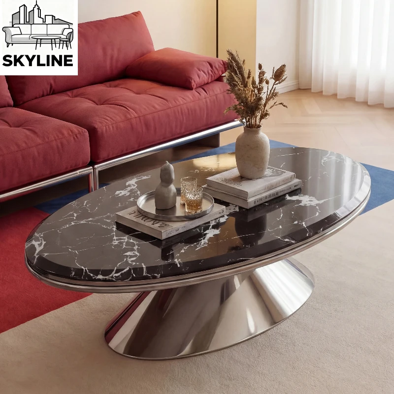 Minimal flying saucer marble coffee table living room oval stainless steel
Minimal flying saucer marble coffee table living room oval stainless steel