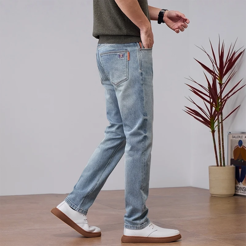 2026 Summer Brand Men's Slim Straight High Quality Cotton Jeans Classic Embroidered Badge Korean Style Casual Thin Denim Pants
2026 Summer Brand Men's Slim Straight High Quality Cotton Jeans Classic Embroidered Badge Korean Style Casual Thin Denim Pants