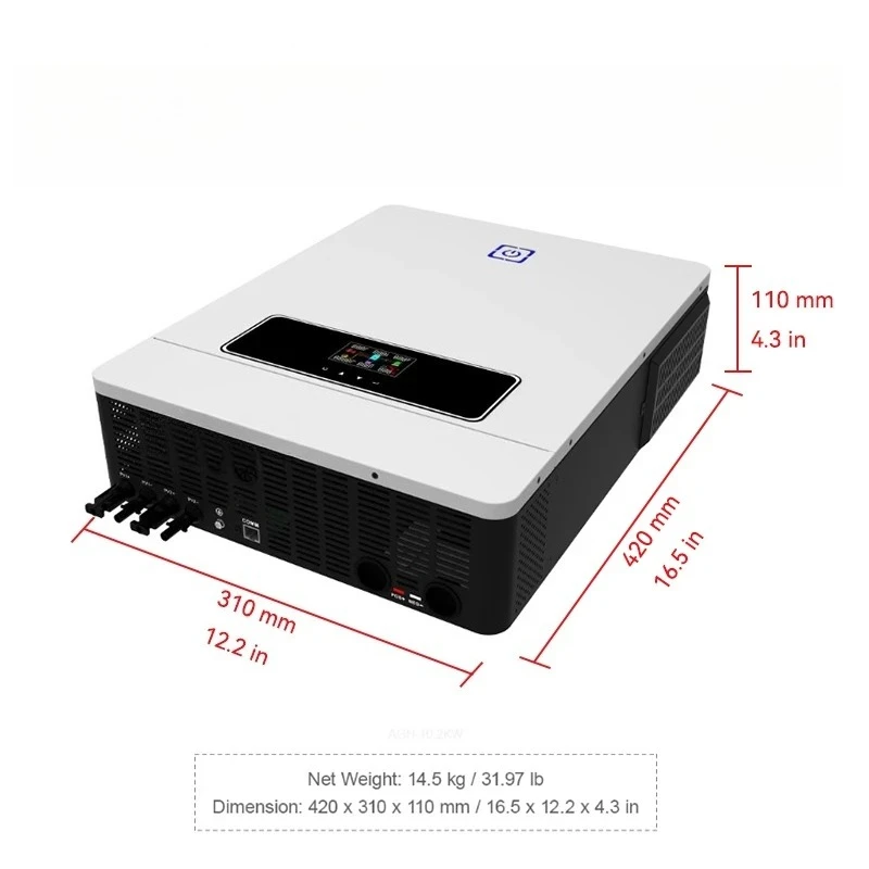 ECGSOLAX 10.2KW MPPT 180A Hybrid inverter 48v inverter off grid Hybrid solar inverter 48V 230V Pure sine wave
ECGSOLAX 10.2KW MPPT 180A Hybrid inverter 48v inverter off grid Hybrid solar inverter 48V 230V Pure sine wave