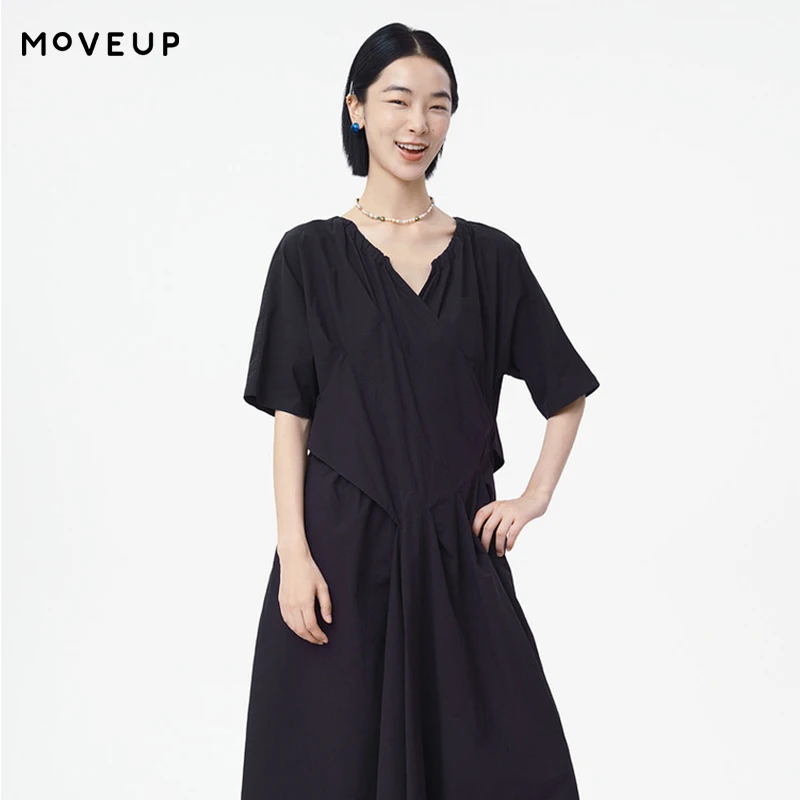 MOVEUP Loose Fit Short Sleeves Dress 2026 Summer New V-Neck Pleated Pure Cotton Office Lady Casual Solid A-Line Dress 125221344
MOVEUP Loose Fit Short Sleeves Dress 2026 Summer New V-Neck Pleated Pure Cotton Office Lady Casual Solid A-Line Dress 125221344