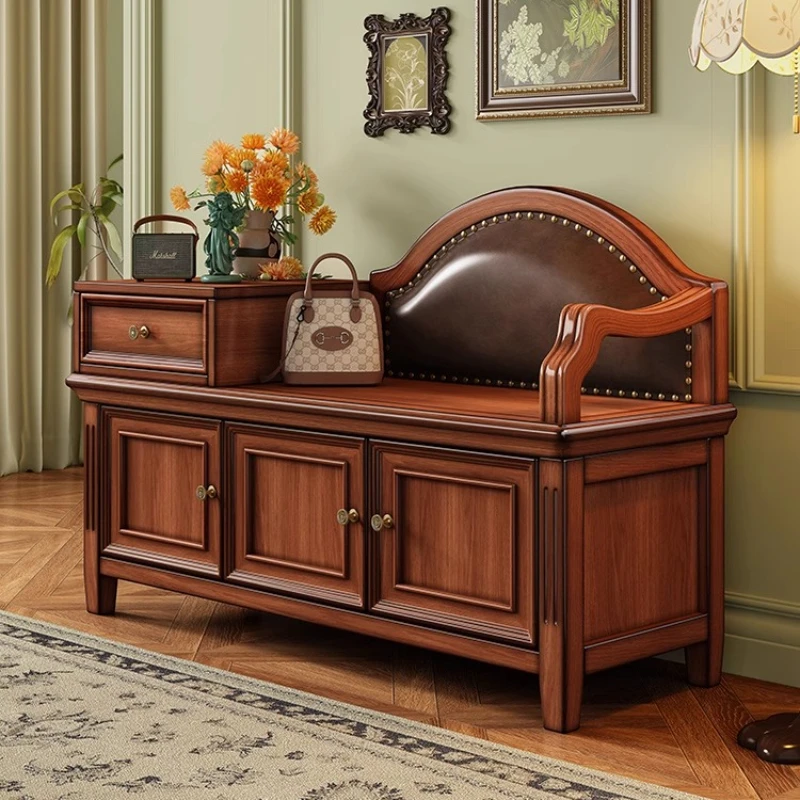 Solid wood shoe change stool door household entrance door shoe stool integrated shoe cabinet
Solid wood shoe change stool door household entrance door shoe stool integrated shoe cabinet