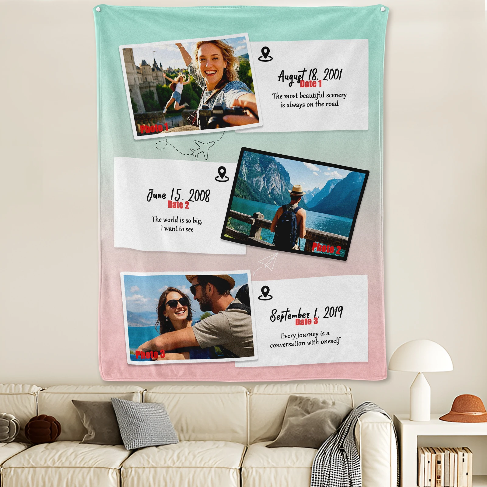 Custom Photo Frame Travel Inspired Blanket With Paper Airplane And Gradient Design Personalized Cozy Gift For Home Warmth
Custom Photo Frame Travel Inspired Blanket With Paper Airplane And Gradient Design Personalized Cozy Gift For Home Warmth