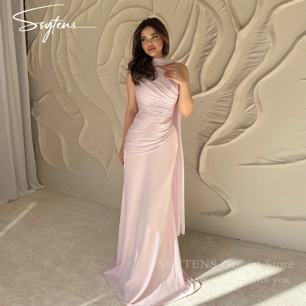 SSYTENS Elegant Light Pink Wedding Party Dress Halter Scarf Pleat Mermaid Floor Length Satin Birthday Evening Gown Customized
SSYTENS Elegant Light Pink Wedding Party Dress Halter Scarf Pleat Mermaid Floor Length Satin Birthday Evening Gown Customized