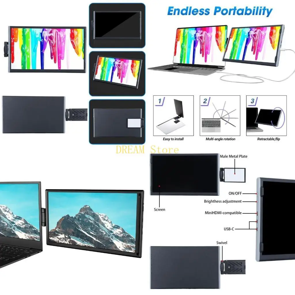 14,1-дюймовый игровой монитор, портативный экран 1920x1080, расширенный дисплей, второй экран, монитор для ноутбука и лучшая
14,1-дюймовый игровой монитор, портативный экран 1920x1080, расширенный дисплей, второй экран, монитор для ноутбука и лучшая