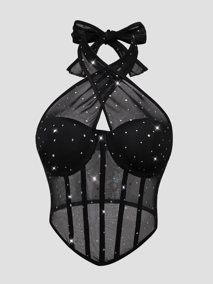 SsTss Trendy Street Girl's Y2K Sexy Sequins Sheer Splicing Lace-Up Corset Fishbone Steel Ring Rhombus Bustier Top Fashion Outfit
SsTss Trendy Street Girl's Y2K Sexy Sequins Sheer Splicing Lace-Up Corset Fishbone Steel Ring Rhombus Bustier Top Fashion Outfit