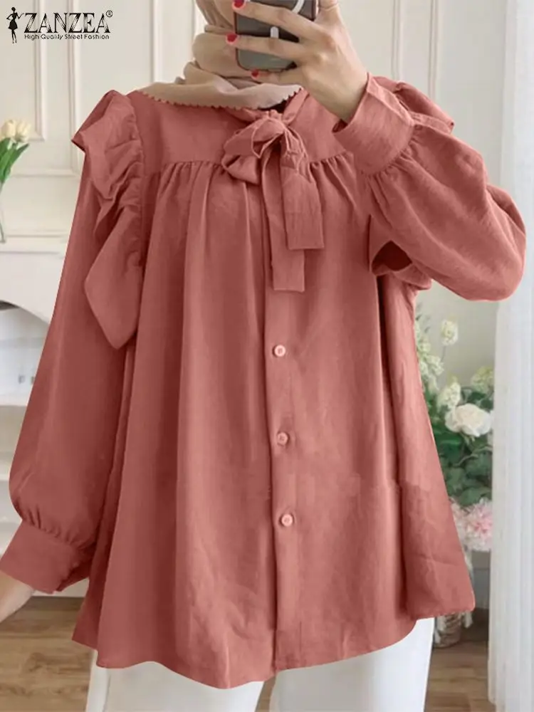 2023 ZANZEA Autumn Muslim Tops Fashion Women Long Sleeve Blouse Elegant Ruffles Shirt Turkey Abaya Hijab Blusas Islamic Clothing
2023 ZANZEA Autumn Muslim Tops Fashion Women Long Sleeve Blouse Elegant Ruffles Shirt Turkey Abaya Hijab Blusas Islamic Clothing