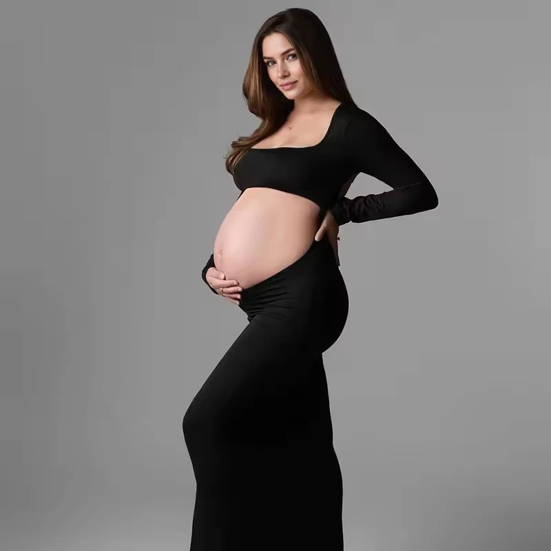 Black Two Piece Set Maternity Dress Outfit for Photo Shoot Women Summer Pregnancy Photography
Black Two Piece Set Maternity Dress Outfit for Photo Shoot Women Summer Pregnancy Photography
