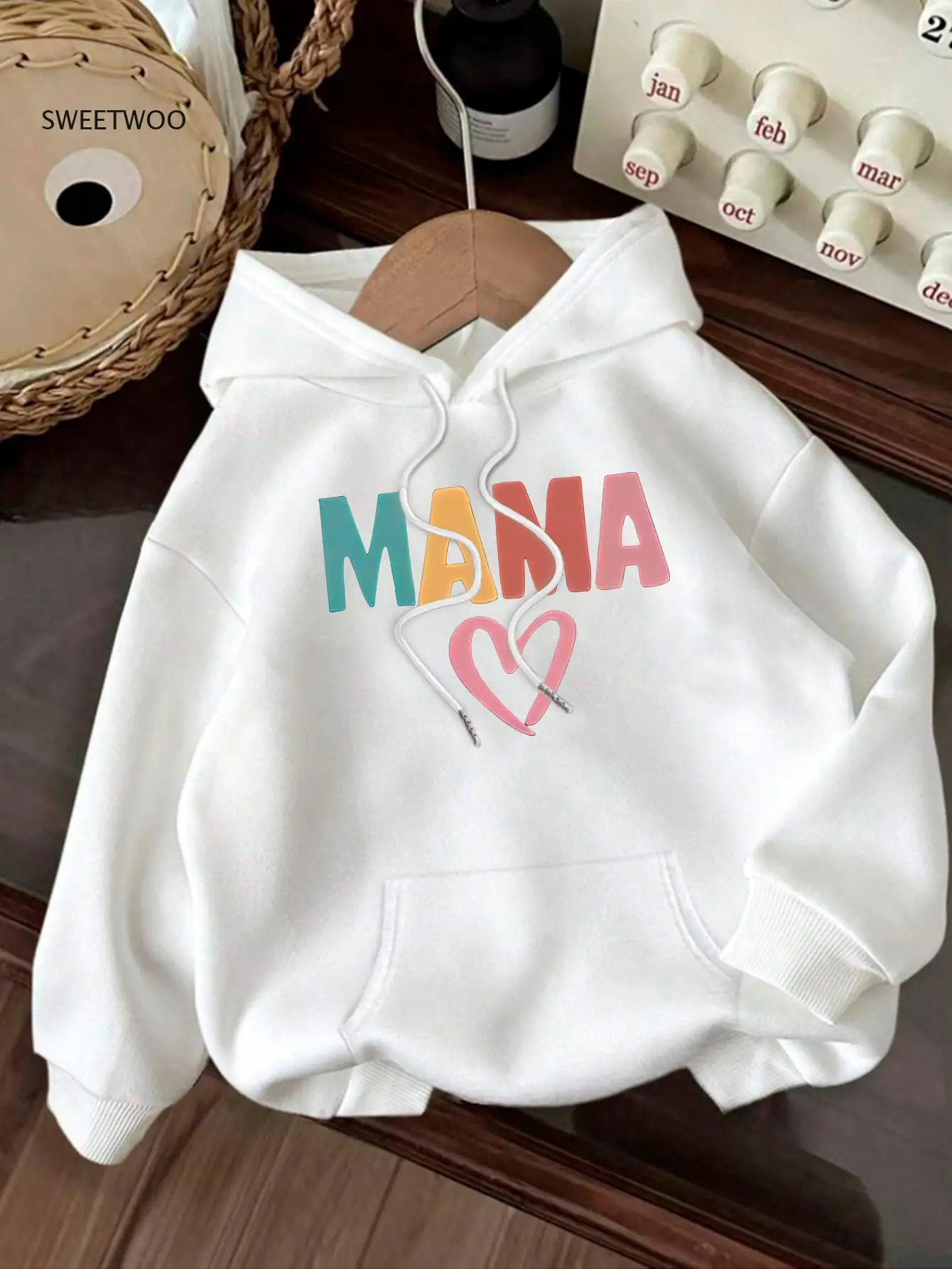 Women's Oversized MAMA Letter Print Hooded Sweatshirt - White Cozy Fall Winter Pullover Sweater with Pink & Turquoise MAMA
Women's Oversized MAMA Letter Print Hooded Sweatshirt - White Cozy Fall Winter Pullover Sweater with Pink & Turquoise MAMA