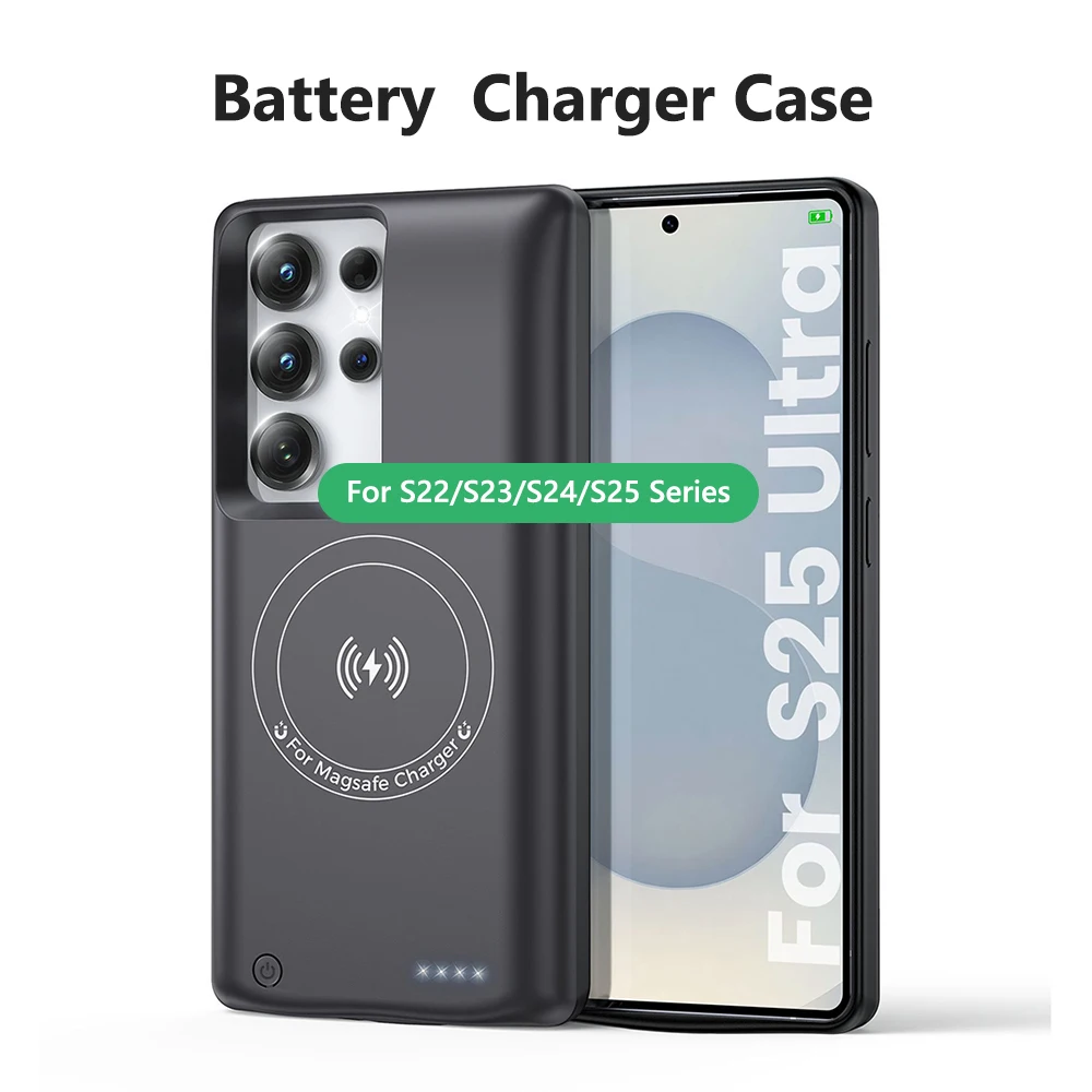 Wireless Battery Case 10000mAh for Samsung S25 S24 S23 S22 Ultra Plus Wireless Charging Power Bank Battery Charger Case Cover
Wireless Battery Case 10000mAh for Samsung S25 S24 S23 S22 Ultra Plus Wireless Charging Power Bank Battery Charger Case Cover