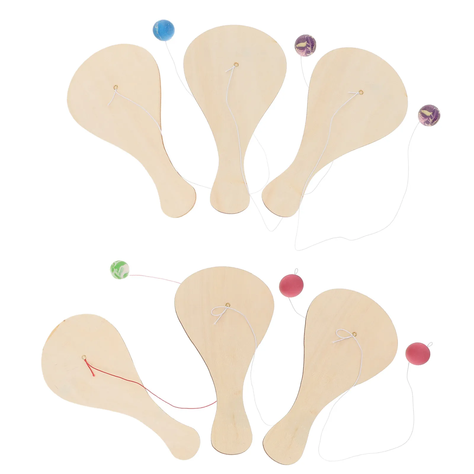 6Pcs Wood Paddle Ball Set Kids DIY Painting Paddles Thick Rubber Balls Indoor Outdoor Play Educational Tool Kindergarten
6Pcs Wood Paddle Ball Set Kids DIY Painting Paddles Thick Rubber Balls Indoor Outdoor Play Educational Tool Kindergarten