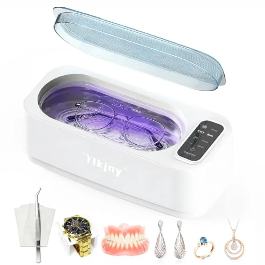 Ultrasonic Jewelry Cleaner 400ml with 4 Cleaning Modes LED Light for Jewelry Eyeglasses Rings Retainers Silverware Watches Smal
Ultrasonic Jewelry Cleaner 400ml with 4 Cleaning Modes LED Light for Jewelry Eyeglasses Rings Retainers Silverware Watches Smal