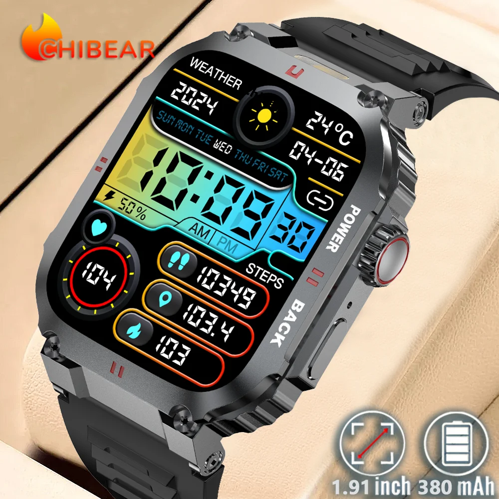 1.91 Outdoor Military Man Smart Watch Men Bluetooth Call Smartwatch Men For Android IOS IP68 Waterproof Ftiness Watches 2025 New
1.91 Outdoor Military Man Smart Watch Men Bluetooth Call Smartwatch Men For Android IOS IP68 Waterproof Ftiness Watches 2025 New
