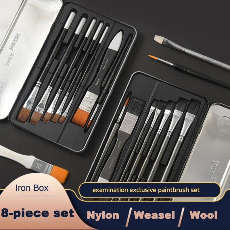 Watercolor 7 nylon hair paint brush iron box weasel wool hook line board brush water powder acrylic painting brush artist supply
Watercolor 7 nylon hair paint brush iron box weasel wool hook line board brush water powder acrylic painting brush artist supply