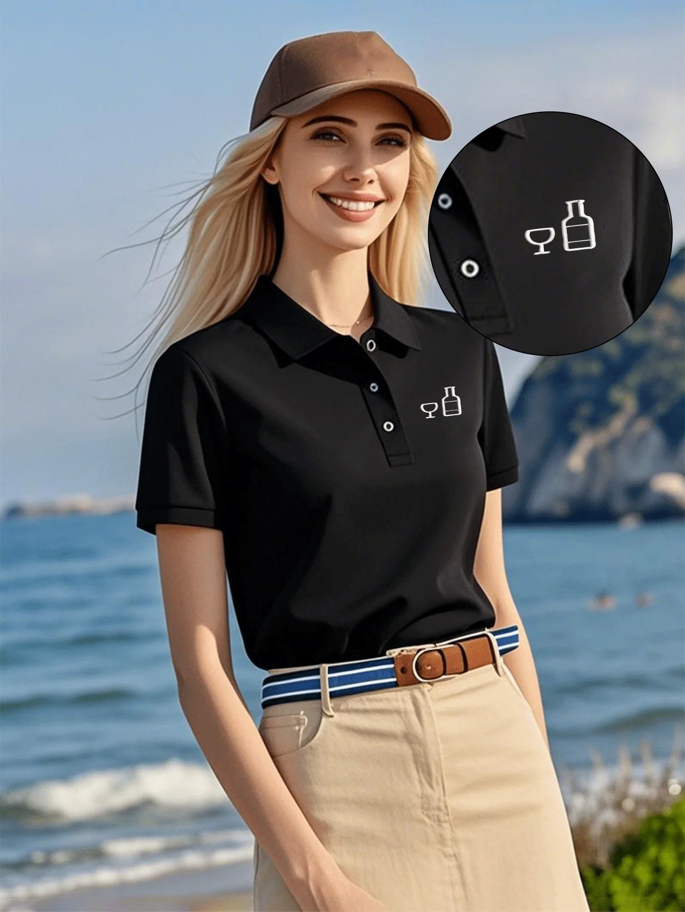 Ladies' Pique Cotton Bottle-Glass Embroidery Polo Shirt - Casual Fashion, Breathable, Summer-Friendly Polo Top
Ladies' Pique Cotton Bottle-Glass Embroidery Polo Shirt - Casual Fashion, Breathable, Summer-Friendly Polo Top