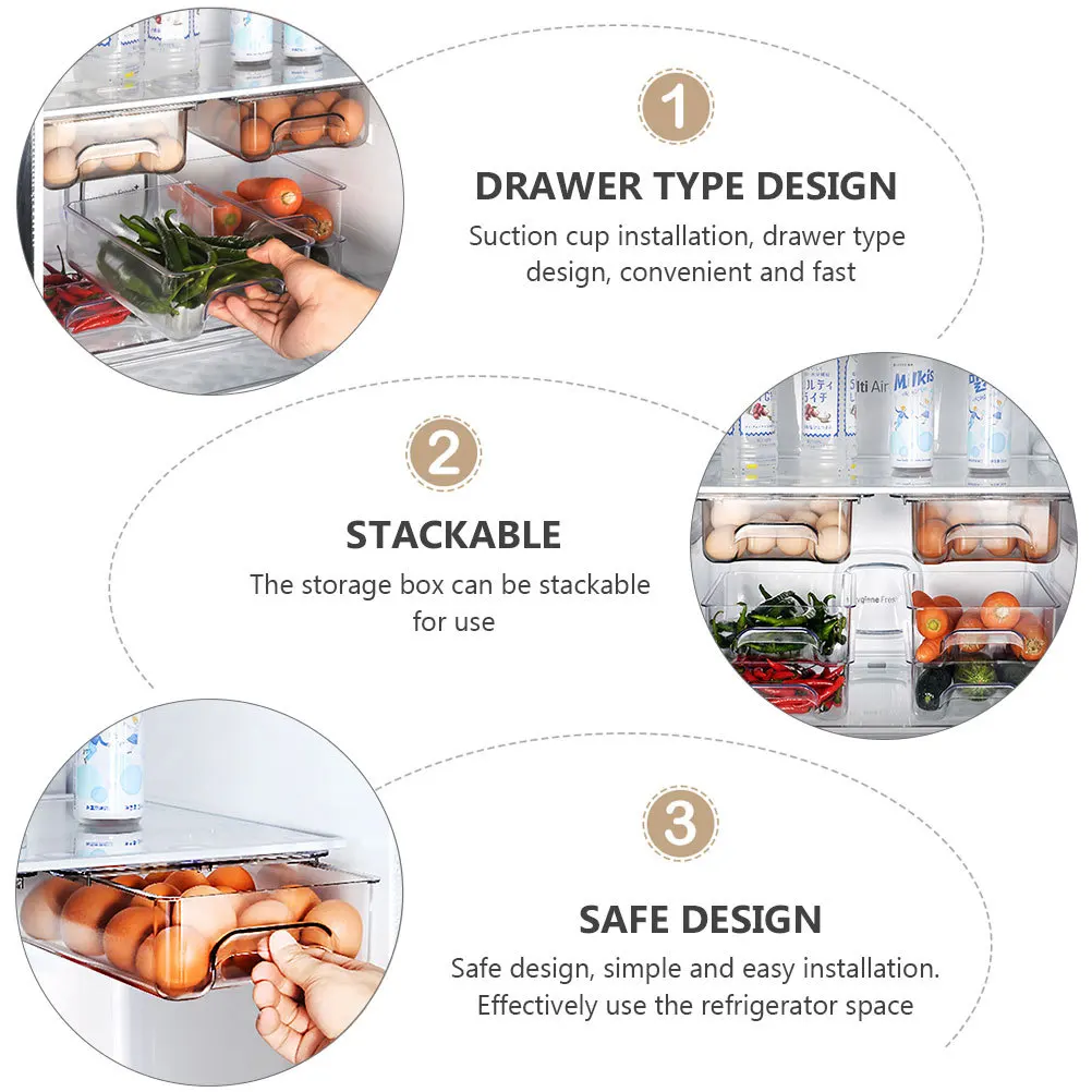 1Pcs Fridge Storage Box Drawer Type Suction Cup Egg Storage Holder Food Preservation Container Household Kitchen Food Crisper
1Pcs Fridge Storage Box Drawer Type Suction Cup Egg Storage Holder Food Preservation Container Household Kitchen Food Crisper