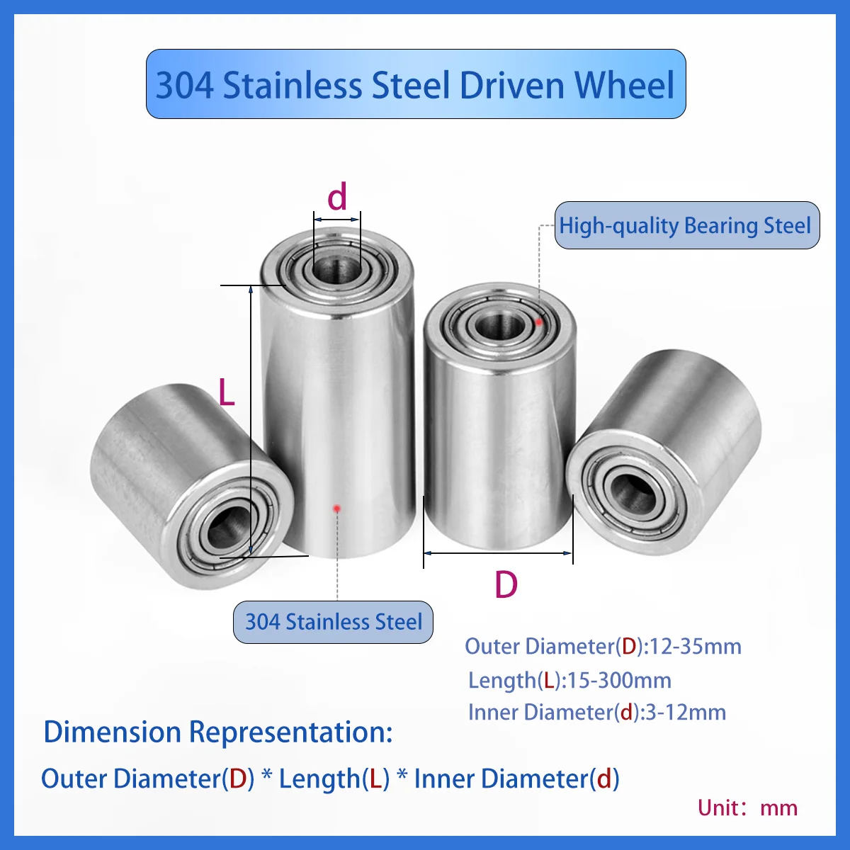 Stainless Steel Driven Wheel/ Double Bearing Unpowered Drum Flat Belt Idler Wheel Sand Belt Sealing Machine Pressure Wheel
Stainless Steel Driven Wheel/ Double Bearing Unpowered Drum Flat Belt Idler Wheel Sand Belt Sealing Machine Pressure Wheel