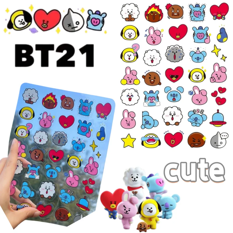 New creative BT21 stickers,cartoon high appearance value and fashionable,waterproof,decorative stickers for student notebooks
New creative BT21 stickers,cartoon high appearance value and fashionable,waterproof,decorative stickers for student notebooks