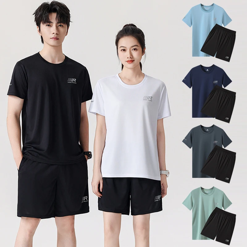 Мужские футболки, спортивная футболка для бега, дышащие тренировочные шорты с короткими рукавами, летний комплект из двух предметов, женская одежда для тренировок на открытом воздухе
Мужские футболки, спортивная футболка для бега, дышащие тренировочные шорты с короткими рукавами, летний комплект из двух предметов, женская одежда для тренировок на открытом воздухе