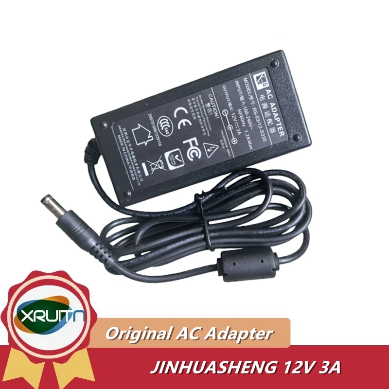 Genuine JINHUASHENG 12V 3A RS-300/120-S336 120-S325 AC Adapter Charger Power Supply 5.5*2.1mm Original
Genuine JINHUASHENG 12V 3A RS-300/120-S336 120-S325 AC Adapter Charger Power Supply 5.5*2.1mm Original