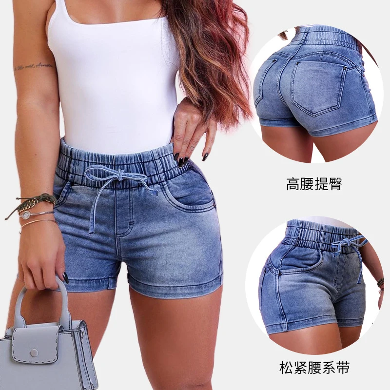 Summer 2026 Women's High Waist Denim Shorts Elastic Waist Slim Fit Ultra Short with Strap Design
Summer 2026 Women's High Waist Denim Shorts Elastic Waist Slim Fit Ultra Short with Strap Design