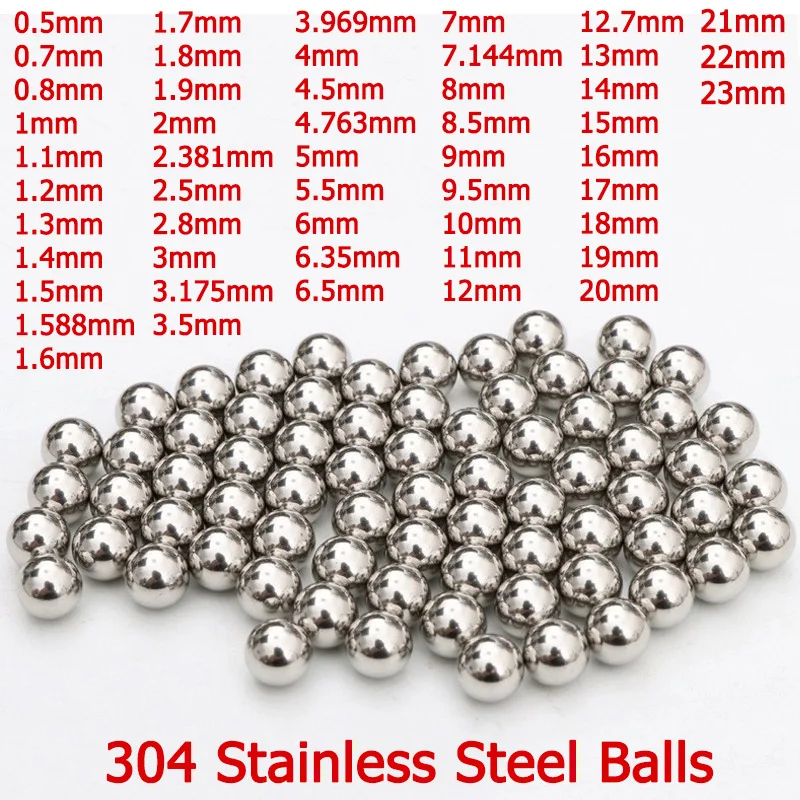 10-1000pcs 304 Stainless Steel Balls 0.5/0.7/0.8/1/1.5/2/2.381/2.5/3/3.5/4/4.5/5/6/6.35/7/7.144/8/8.5/9/10~23mm Solid Ball
10-1000pcs 304 Stainless Steel Balls 0.5/0.7/0.8/1/1.5/2/2.381/2.5/3/3.5/4/4.5/5/6/6.35/7/7.144/8/8.5/9/10~23mm Solid Ball