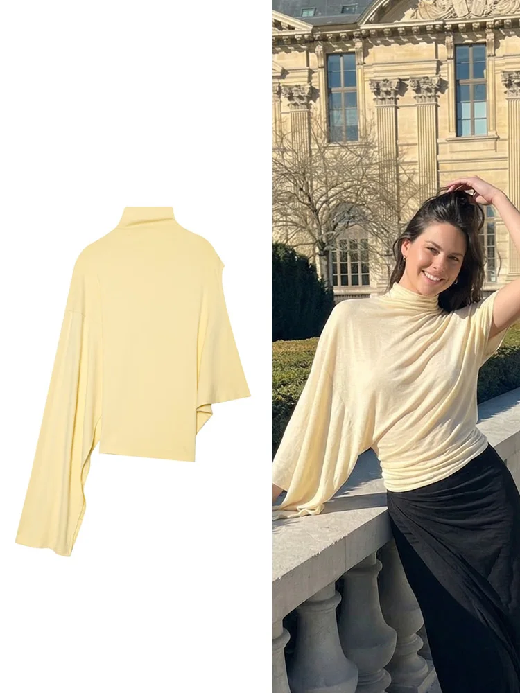HH Summer Blouse For Women Long Sleeve Turtleneck Asymmetrical Tops Shirts Trend Streetwear Elegant Women Vacation Yellow Top
HH Summer Blouse For Women Long Sleeve Turtleneck Asymmetrical Tops Shirts Trend Streetwear Elegant Women Vacation Yellow Top