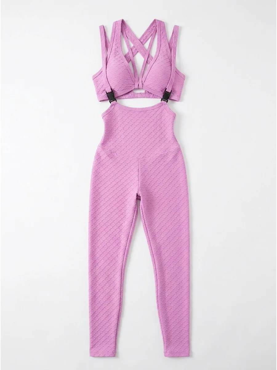 Gymdolphins 2026 Summer Women's Solid Color Textured Jumpsuit Set Suspender Jumpsuit & Tank Top Sexy Sports Fitness Suit
Gymdolphins 2026 Summer Women's Solid Color Textured Jumpsuit Set Suspender Jumpsuit & Tank Top Sexy Sports Fitness Suit