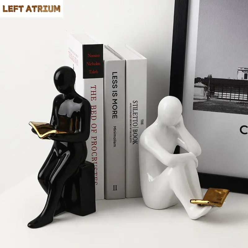 Reader Shape Crafts Statue Ceramic Bookends Library Bookshelf Crafts Ornaments Minimalism Character Sculpture Creative Bookends
Reader Shape Crafts Statue Ceramic Bookends Library Bookshelf Crafts Ornaments Minimalism Character Sculpture Creative Bookends