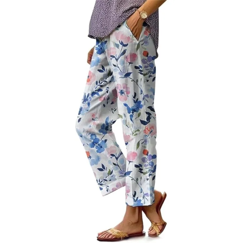 Women's casual trousers, harem pants, bohemian chic bottoms, women's floral loose straight trousers
Women's casual trousers, harem pants, bohemian chic bottoms, women's floral loose straight trousers